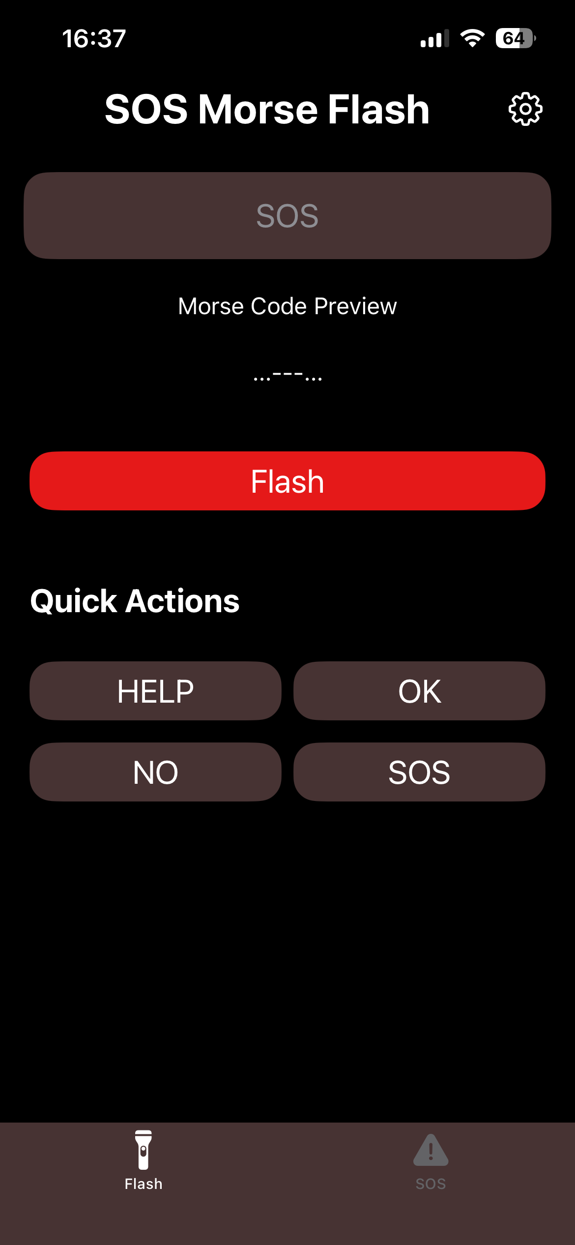 SOS Morse Flash Screenshot